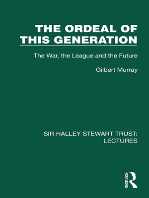 cover image of The Ordeal of this Generation